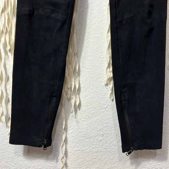 Vince Pull On Stretch Suede Pants Black Size L - Picture 4 of 10